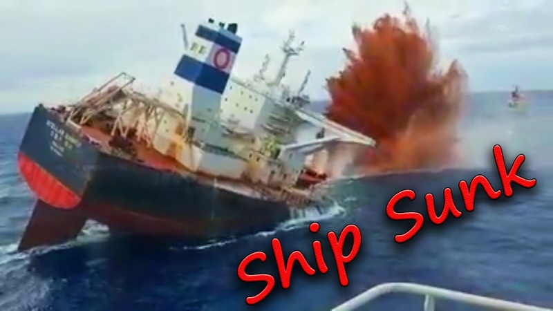 A giant ship Stellar Banner Terrific sinking video near coast of