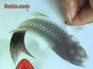 Урок по вышивке гладью. Рыбка