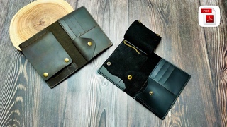 Мужское портмоне для документов. Кожаное портмоне своими руками. Leather men’s wallet. #leathercraft