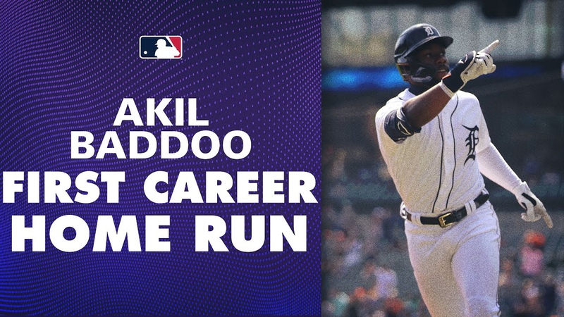 Akil Baddoo first career home run ( Homers on first pitch he
