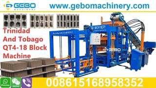 Trinidad And Tobago QT4-18 Semi Automatic Hydraulic 6 inch 8inch 4inch Cement Hollow Block Machine