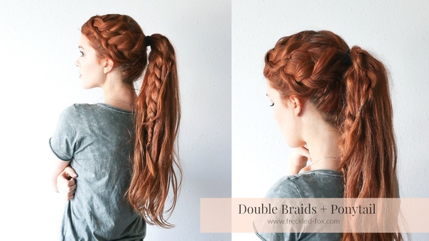 Double Braid + Ponytail Tutorial, The Freckled