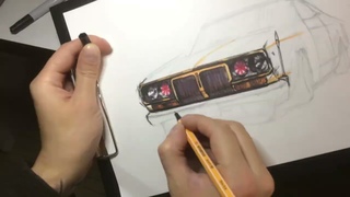 Рисую машинку. Japan Car Illustration
