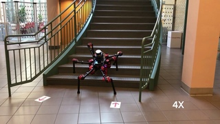 Hexapod Robot Mat6 Climbs Stairs