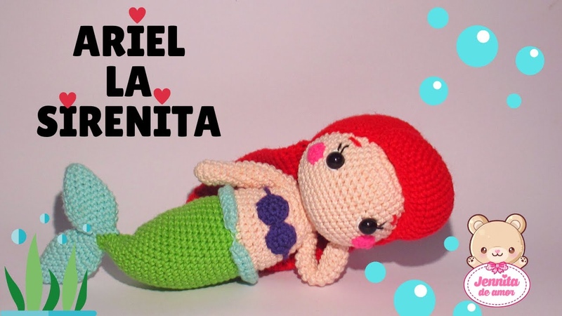 ARIEL LA SIRENITA Amigurumi Tutorial Paso a Paso ( Patrón en