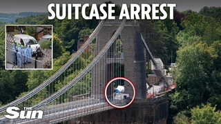 Man arrested after remains of two men found stuffed in suitcases on major bridge