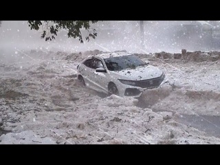 2 minutes ago! Rock-sized hailstones fall on Mexico