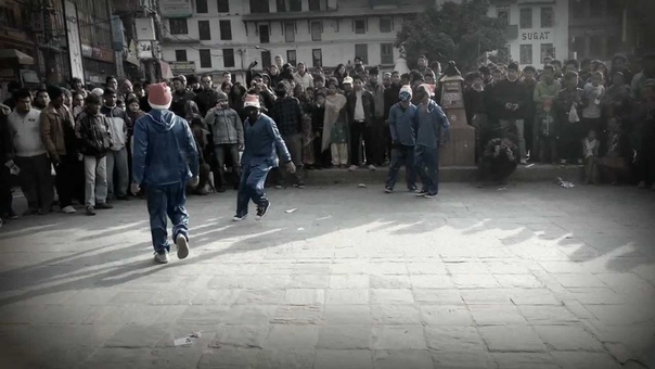 by kids at basantapur durbar square