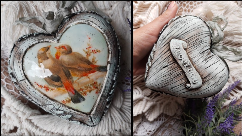 Rustic heart with a wood effect
